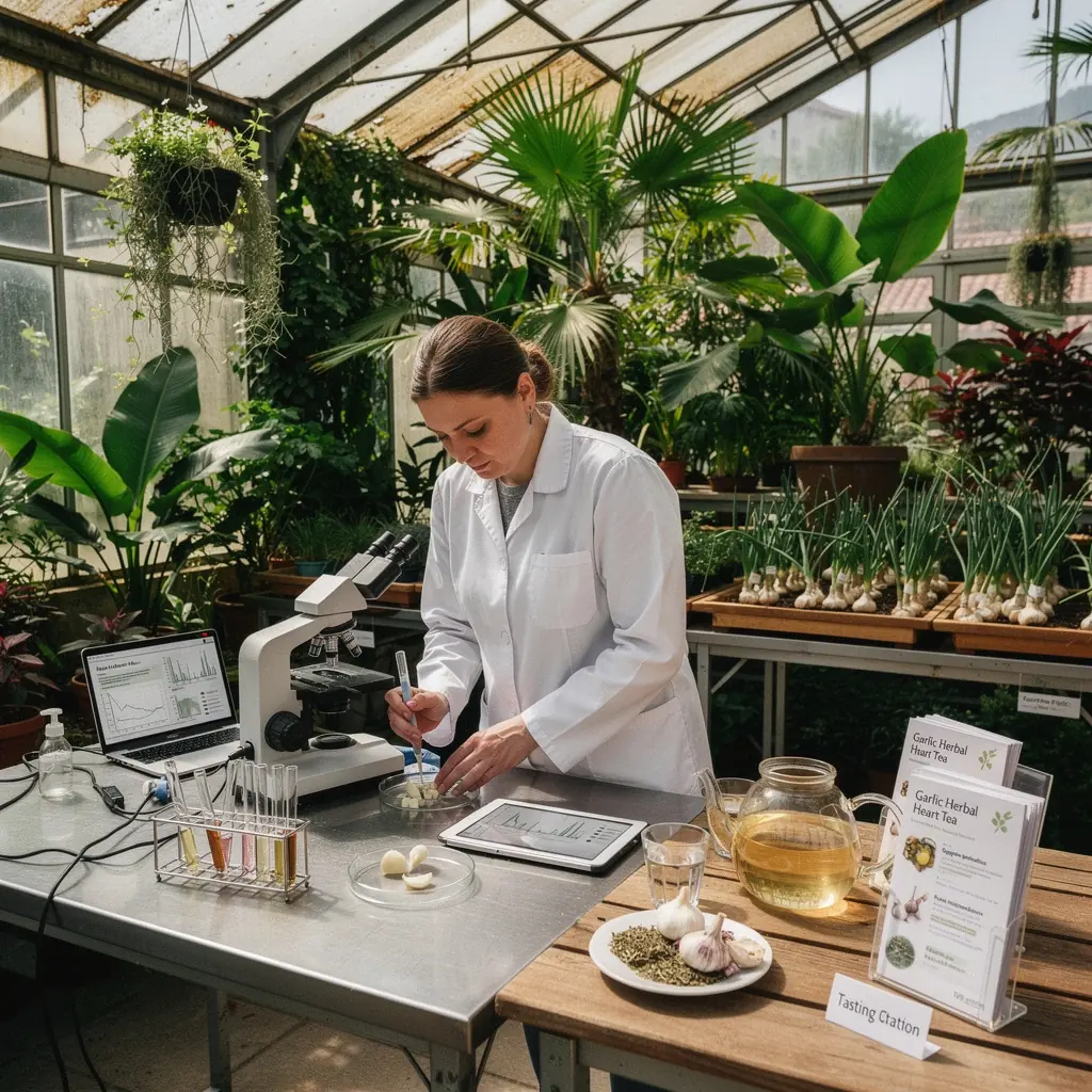 Sastojci biljnog čaja na drvenoj površini, prikaz prirodnih komponenti.